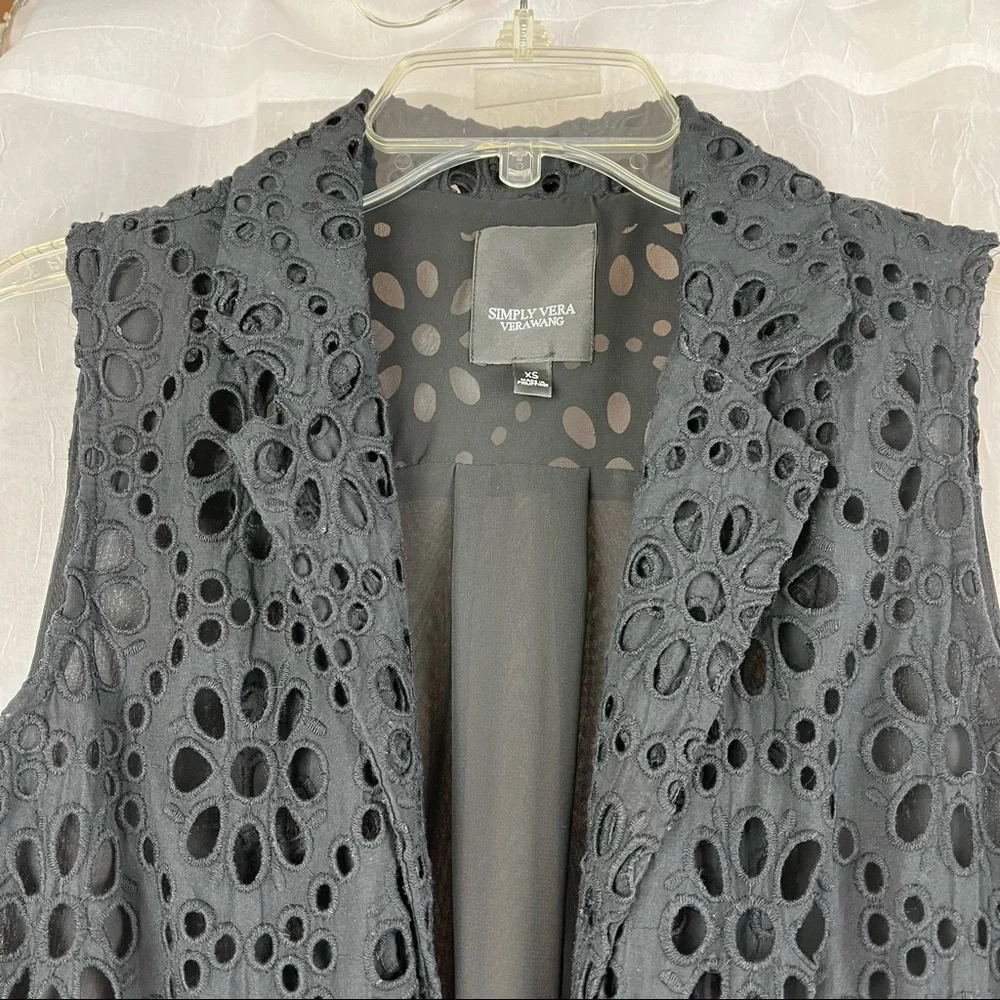 Simply Vera Vera Wang eyelet cardigan pull tie Size XS